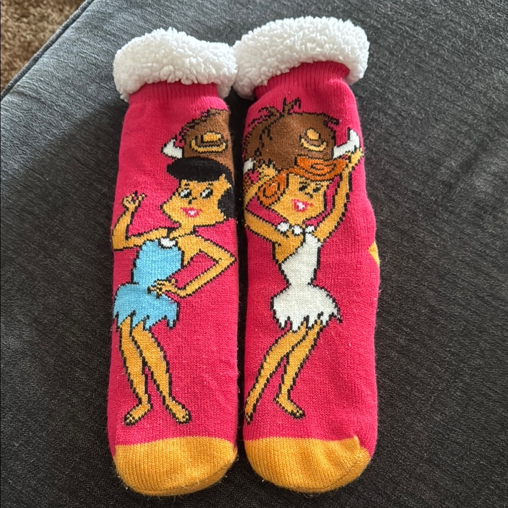 Flintstones Character Pink Socks